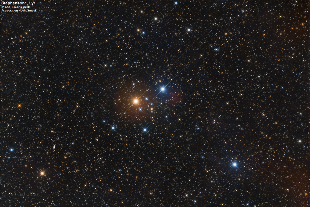 Stephenson1 ein offener Sternhaufen im Sternbild Leier