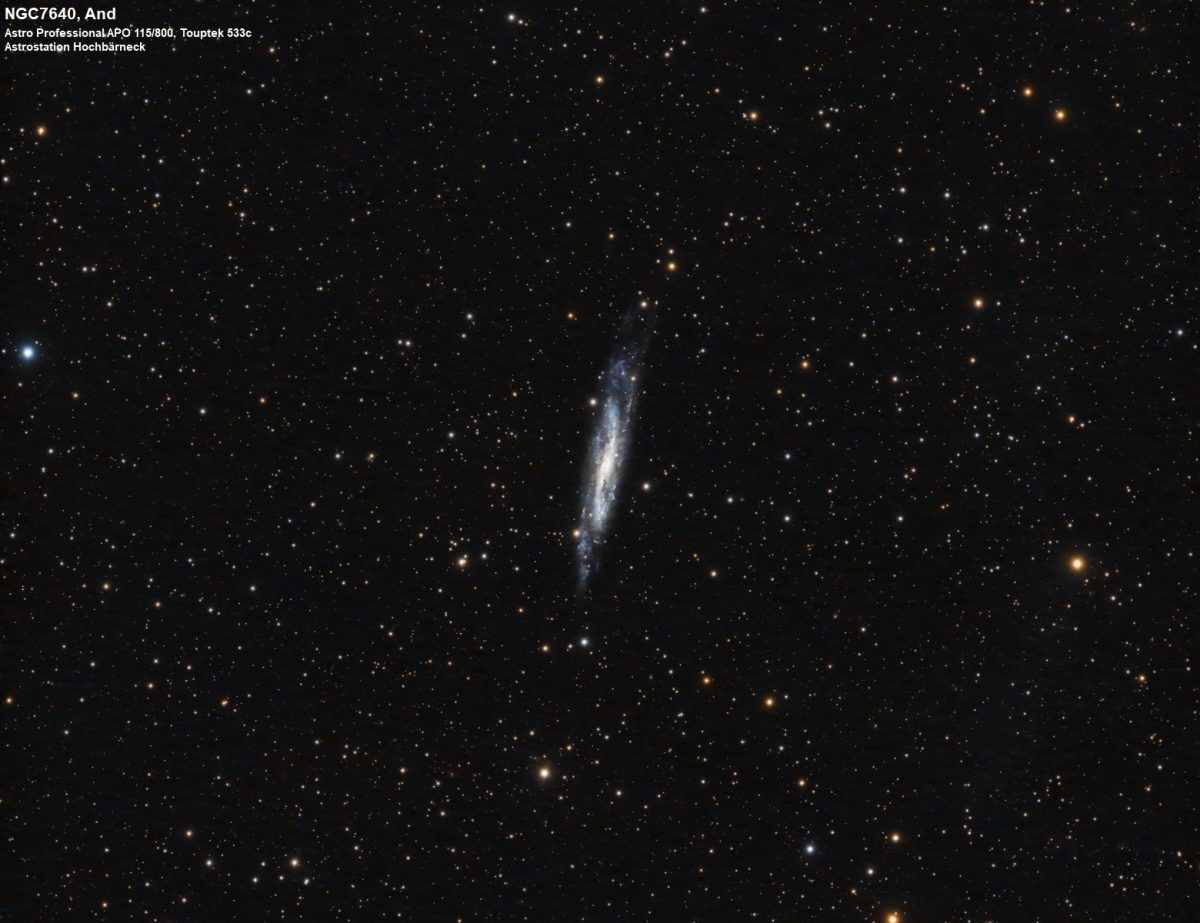 NGC7640, eine Galaxie im Sternbild Andromeda. Entfernung 30 Mio. Lichtjahre